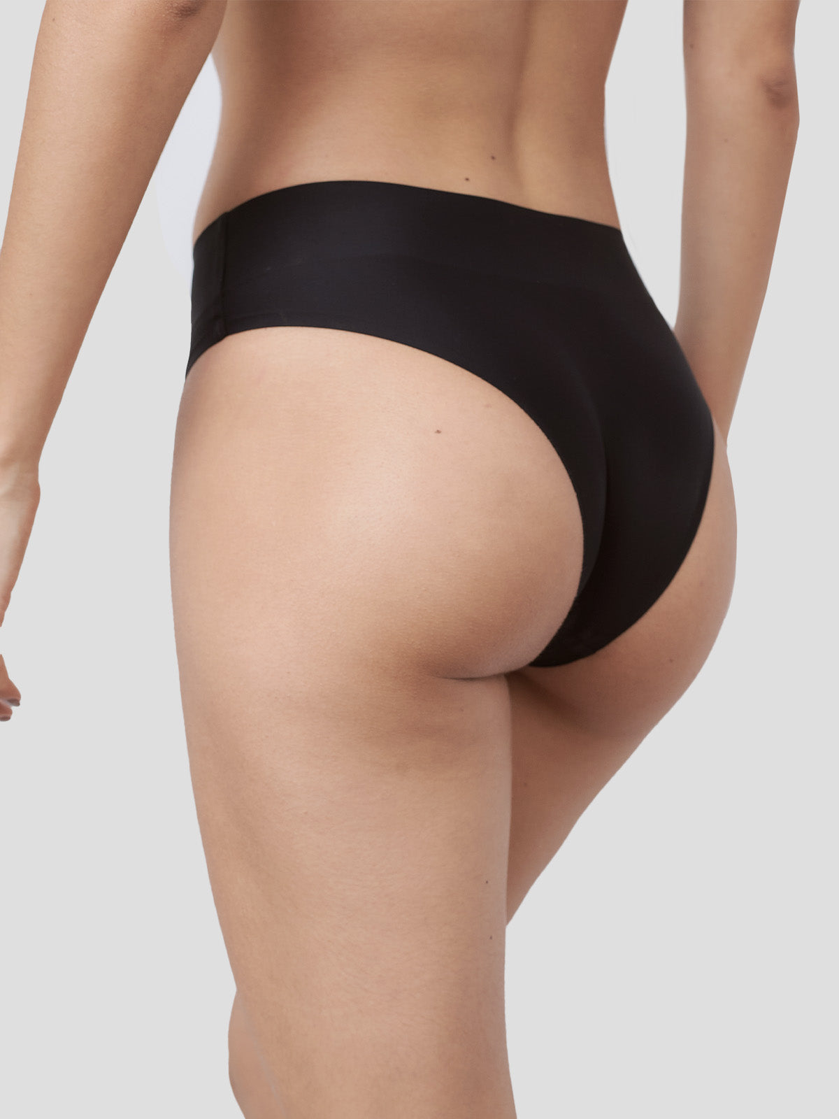Calcinha Biquíni Cintura Alta Sem Costura Segunda Pele Preto