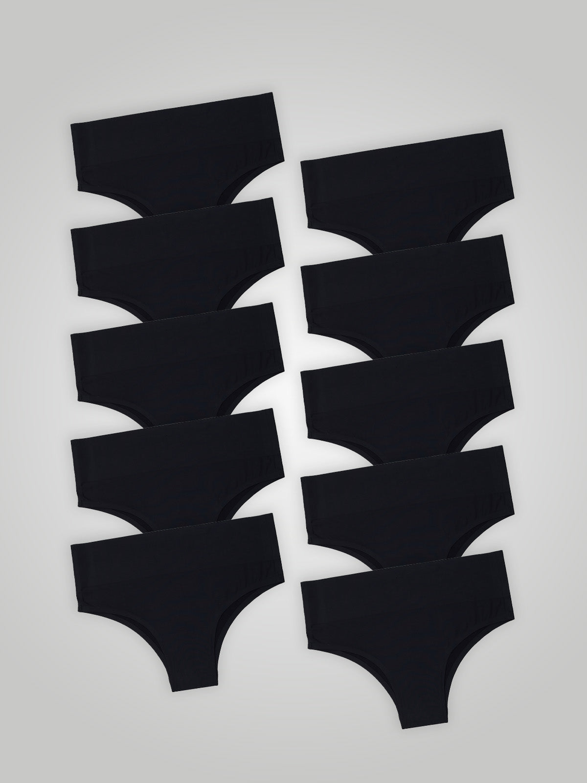 Kit com 10 Calcinhas Biquíni Cintura Alta Sem Costura Segunda Pele Preto - R$24,99 cada