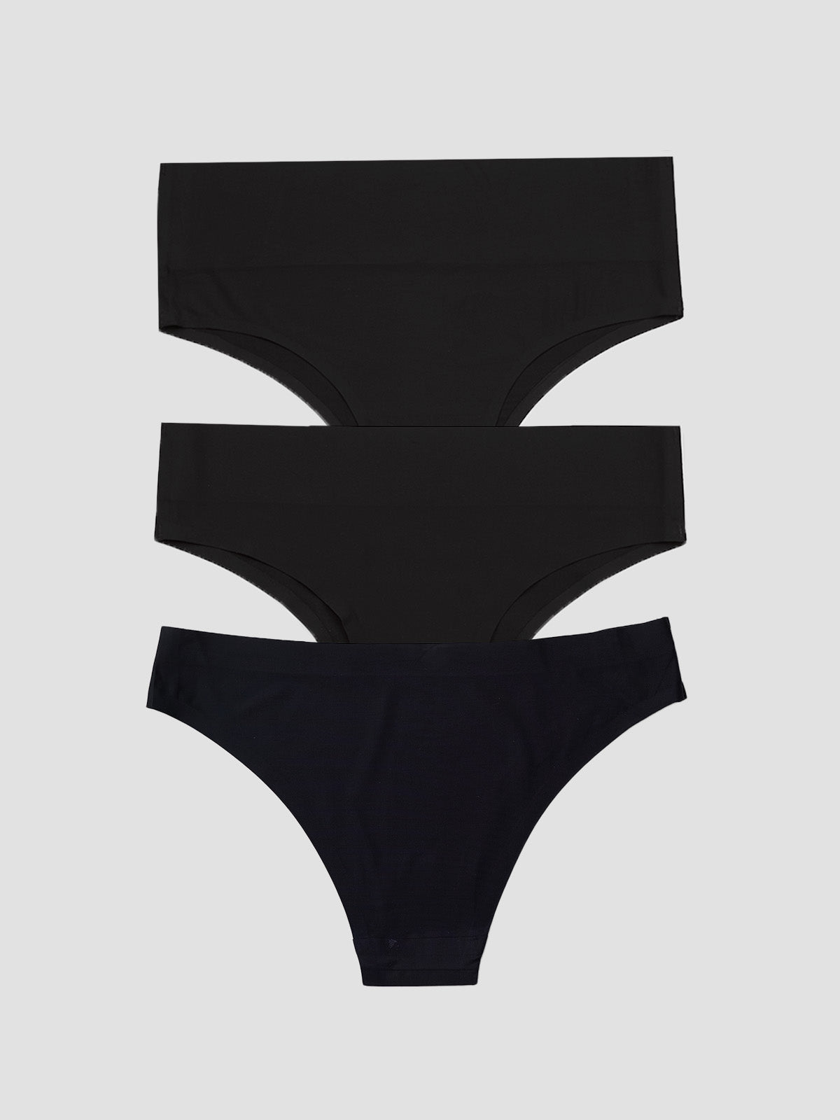 Kit Segunda Pele: Biquini Regular Preto, Biquini Cintura Alta Preto e Biquini Redutora Preto