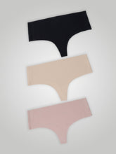 Kit com 3 Calcinhas Fio Dental Cintura Alta Sem Costura Segunda Pele (1 Preto, 1 Bege e 1 Rose) - R$39,96 cada