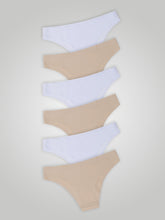 Kit com 6 Calcinhas Biquíni Sem Costura Segunda Pele (3 Branco e 3 Bege) - R$20,82 cada