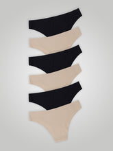 Kit com 6 Calcinhas Biquíni Sem Costura Segunda Pele (3 Preto e 3 Bege) - R$20,82 cada