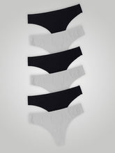 Kit com 6 Calcinhas Fio Dental Sem Costura Segunda Pele (3 Preto e 3 Branco) - R$20,82 cada