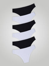 Kit com 6 Calcinhas Biquíni Sem Costura Segunda Pele (3 Preto e 3 Branco) - R$20,82 cada