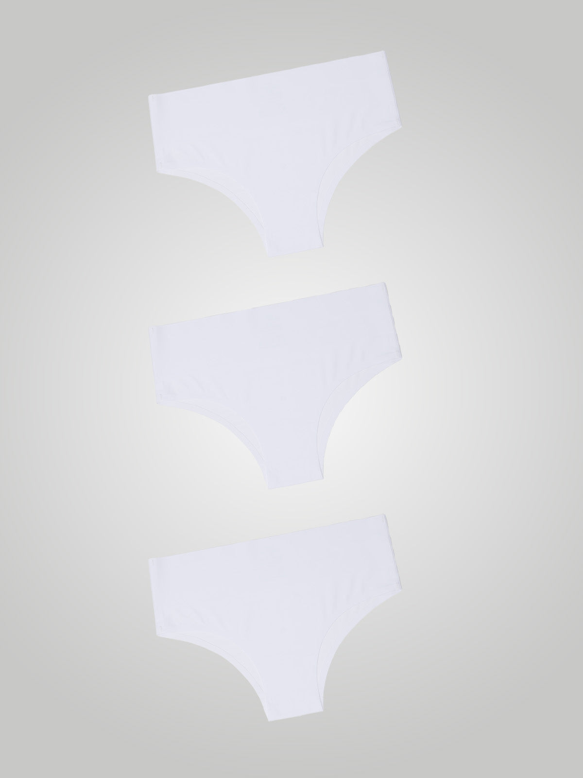 Kit com 3 Calcinhas Biquini Cintura Alta Sem Costura Segunda Pele Branco - R$44,96 cada