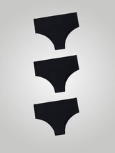 Kit com 3 Calcinhas Biquíni Cintura Alta Sem Costura Segunda Pele Preto - R$39,96 cada