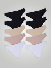 Kit com 10 Calcinhas Biquíni Sem Costura Segunda Pele (4 Preto, 2 Bege, 2 Rose e 2 Branco) - R$18,99 cada