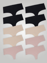 Kit com 10 Calcinhas Fio Dental Cintura Alta Sem Costura Segunda Pele (4 Preto, 3 Bege e 3 Rose) - R$24,95 cada