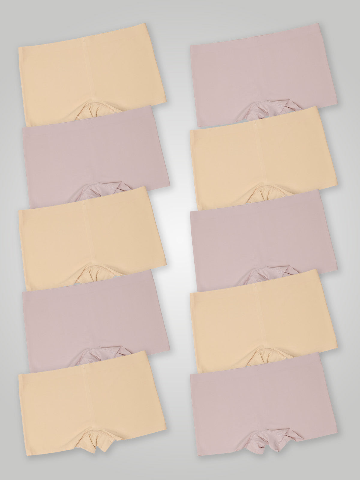 Kit com 10 Calcinhas Boxer Boyshort Sem Costura Segunda Pele (5 Bege e 5 Rose) - R$41,99 cada