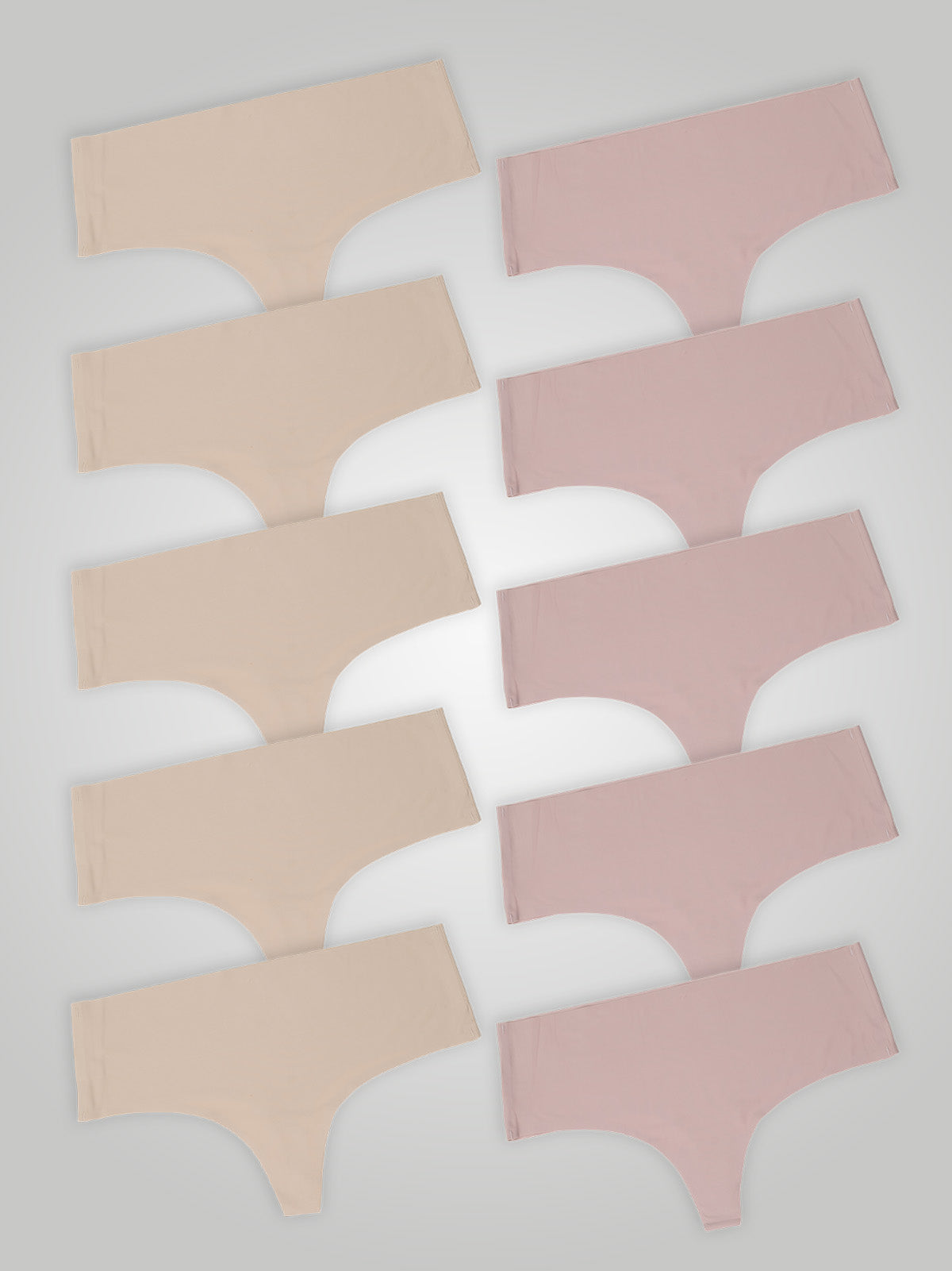 Kit com 10 Calcinhas Fio Dental Cintura Alta Sem Costura Segunda Pele (5 Bege e 5 Rose) - R$24,95 cada