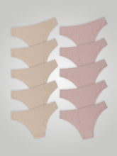 Kit com 10 Calcinhas Biquíni Sem Costura Segunda Pele (5 Bege e 5 Rose) - R$18,99 cada