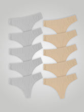 Kit com 10 Calcinhas Fio Dental Sem Costura Segunda Pele (5 Branco e 5 Bege) - R$18,99 cada