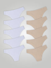 Kit com 10 Calcinhas Biquíni Sem Costura Segunda Pele (5 Branco e 5 Bege) - R$18,99 cada