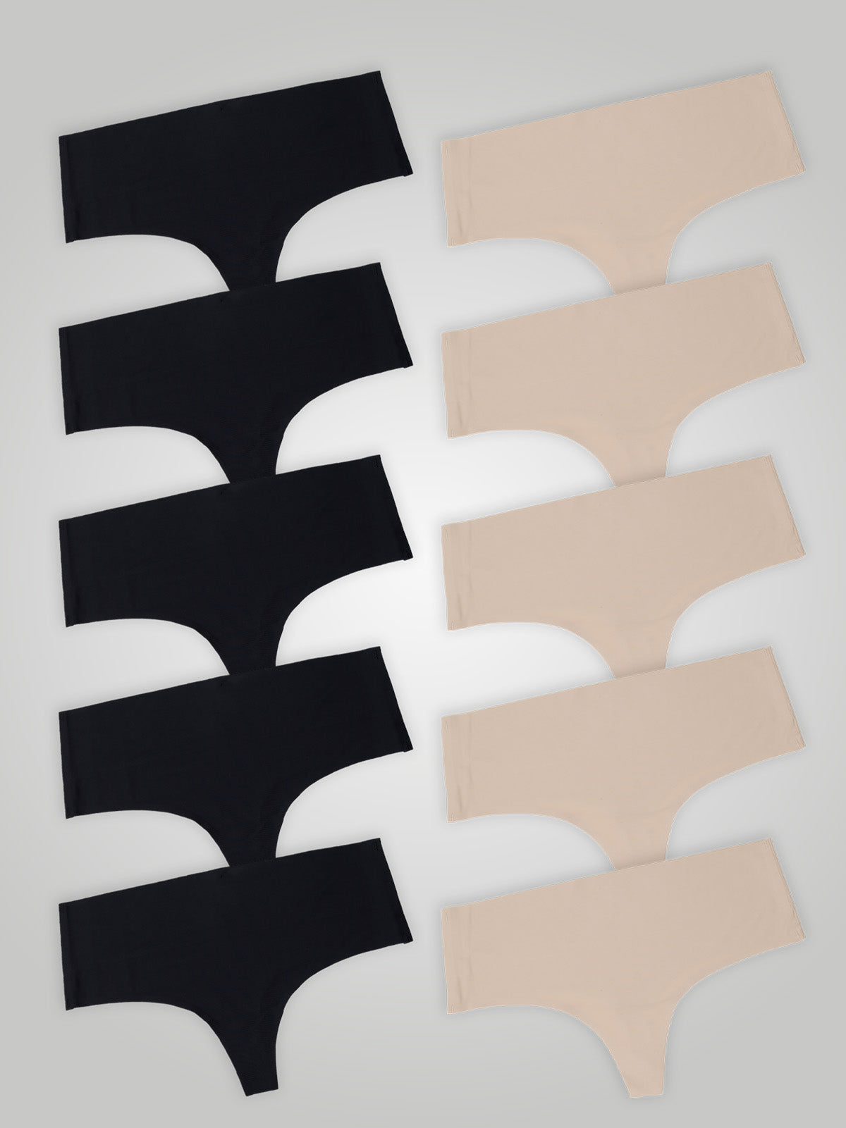 Kit com 10 Calcinhas Fio Dental Cintura Alta Sem Costura Segunda Pele (5 Preto e 5 Bege) - R$24,95 cada