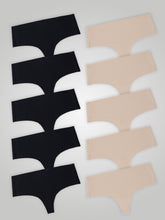 Kit com 10 Calcinhas Fio Dental Cintura Alta Sem Costura Segunda Pele (5 Preto e 5 Bege) - R$24,95 cada