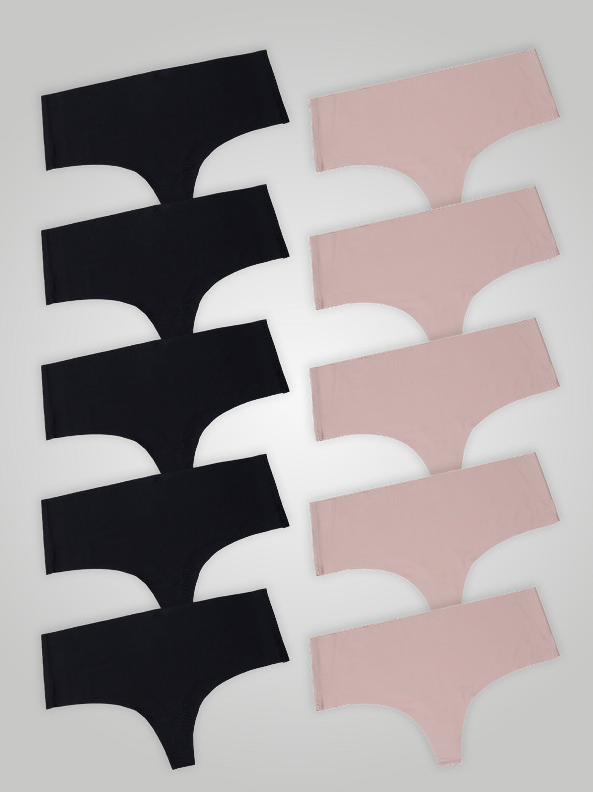 Kit com 10 Calcinhas Fio Dental Cintura Alta Sem Costura Segunda Pele (5 Preto e 5 Rose) - R$24,95 cada