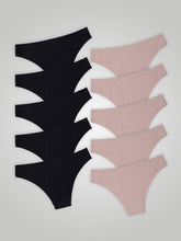 Kit com 10 Calcinhas Biquíni Sem Costura Segunda Pele (5 Preto e 5 Rose) - R$18,99 cada