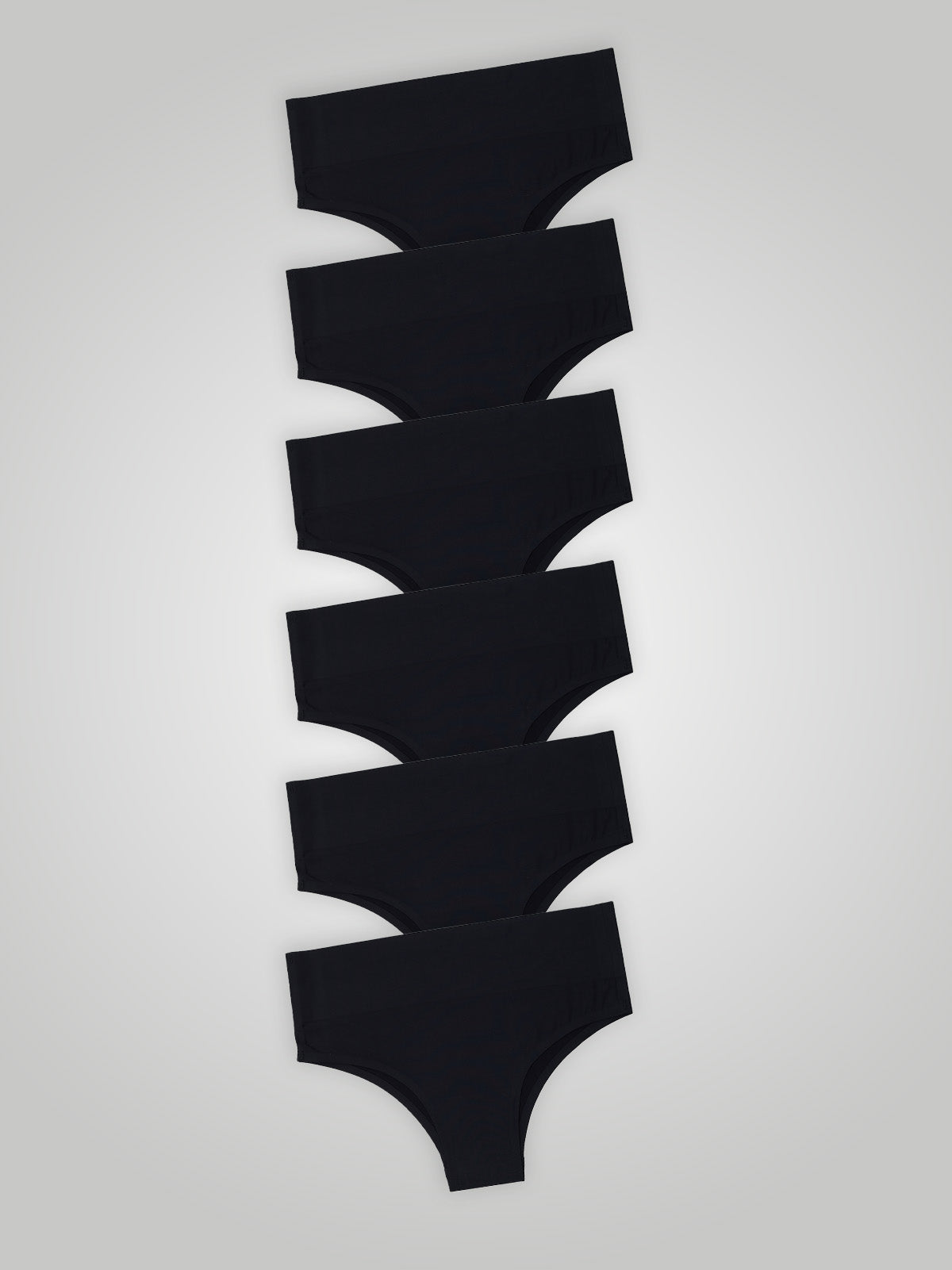 Kit com 6 Calcinhas Biquíni Cintura Alta Sem Costura Segunda Pele Preto - R$39,98 cada