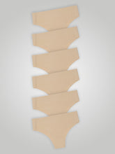 Kit com 6 Calcinhas Biquíni Cintura Alta Sem Costura Segunda Pele Bege - R$39,98 cada