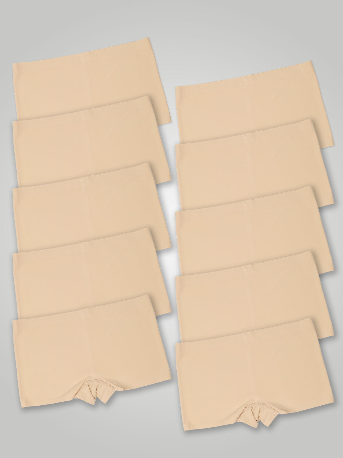 Kit com 10 Calcinhas Boxer Boyshort Sem Costura Segunda Pele Bege - R$41,99 cada
