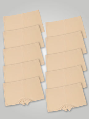 Kit com 10 Calcinhas Boxer Boyshort Sem Costura Segunda Pele Bege - R$41,99 cada