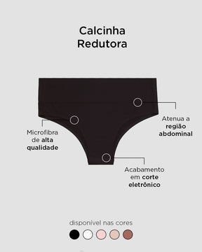 Calcinha Biquini Redutora Sem Costura Segunda Pele Preto