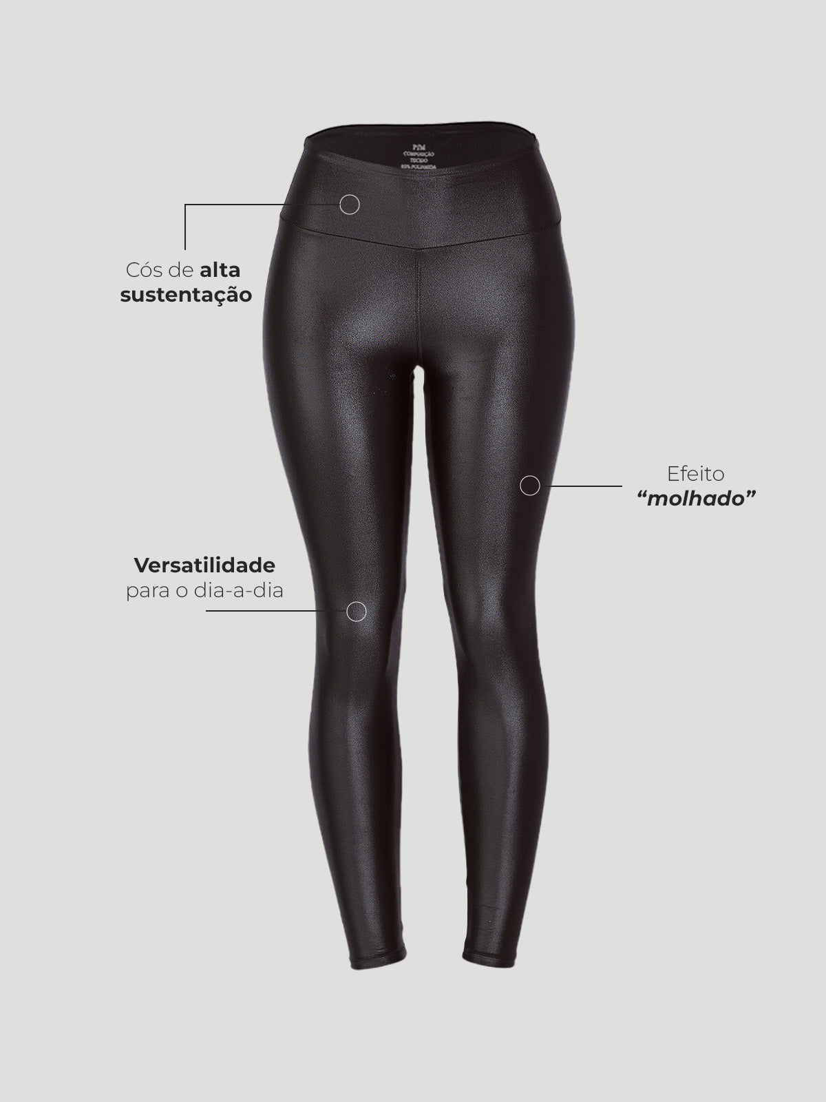 Calça Legging Brilho Cirre Preto