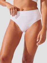 Calcinha Biquini Cintura Alta Canelado Sem Costura Premium Branco