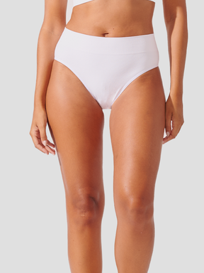 Kit com 10 Calcinhas Biquíni Cintura Alta Canelado Sem Costura Premium Branco - R$47,90 cada