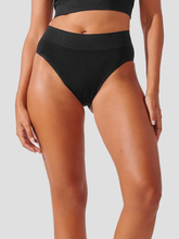 Calcinha Biquini Cintura Alta Canelado Sem Costura Premium Preto
