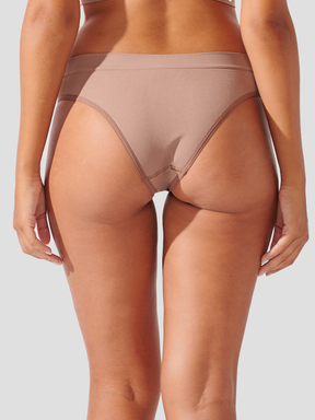 Kit com 10 Calcinhas Biquíni Canelado Sem Costura Premium Marrom Cacau - R$41,90 cada