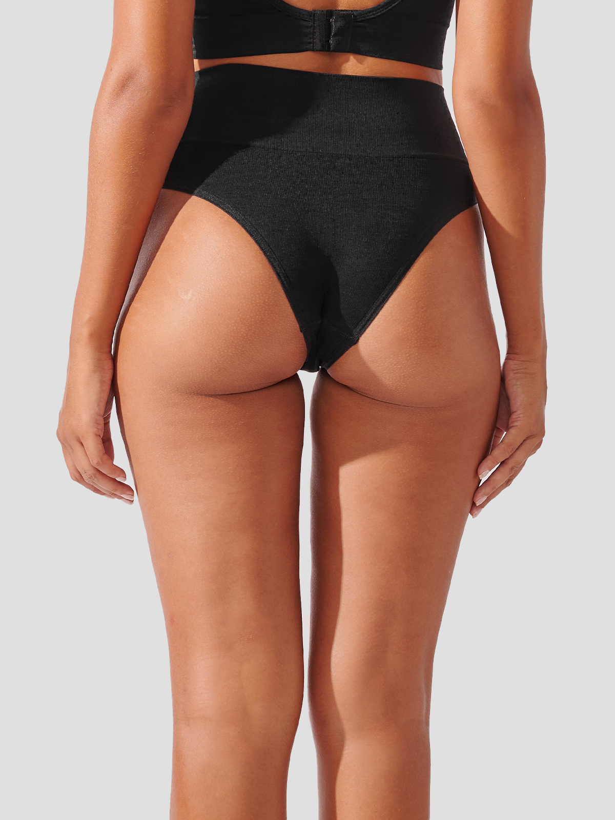Calcinha Biquini Redutora Canelado Sem Costura Premium Preto