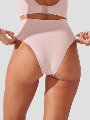 Calcinha Biquini Redutora Canelado Sem Costura Premium Rose