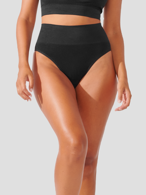 Kit com 3 Calcinhas Biquíni Redutora Canelado Sem Costura Premium Preto - R$76,63 cada