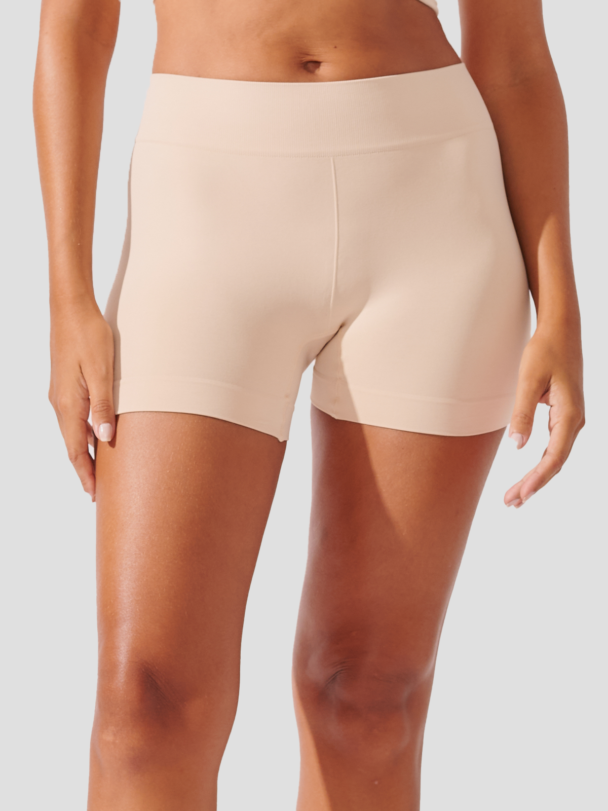 Kit com 10 Calcinhas Boxer Boyshort Sem Costura Premium Bege - R$53,94 cada