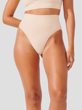 Calcinha Fio Dental Redutora Canelado Sem Costura Premium Bege