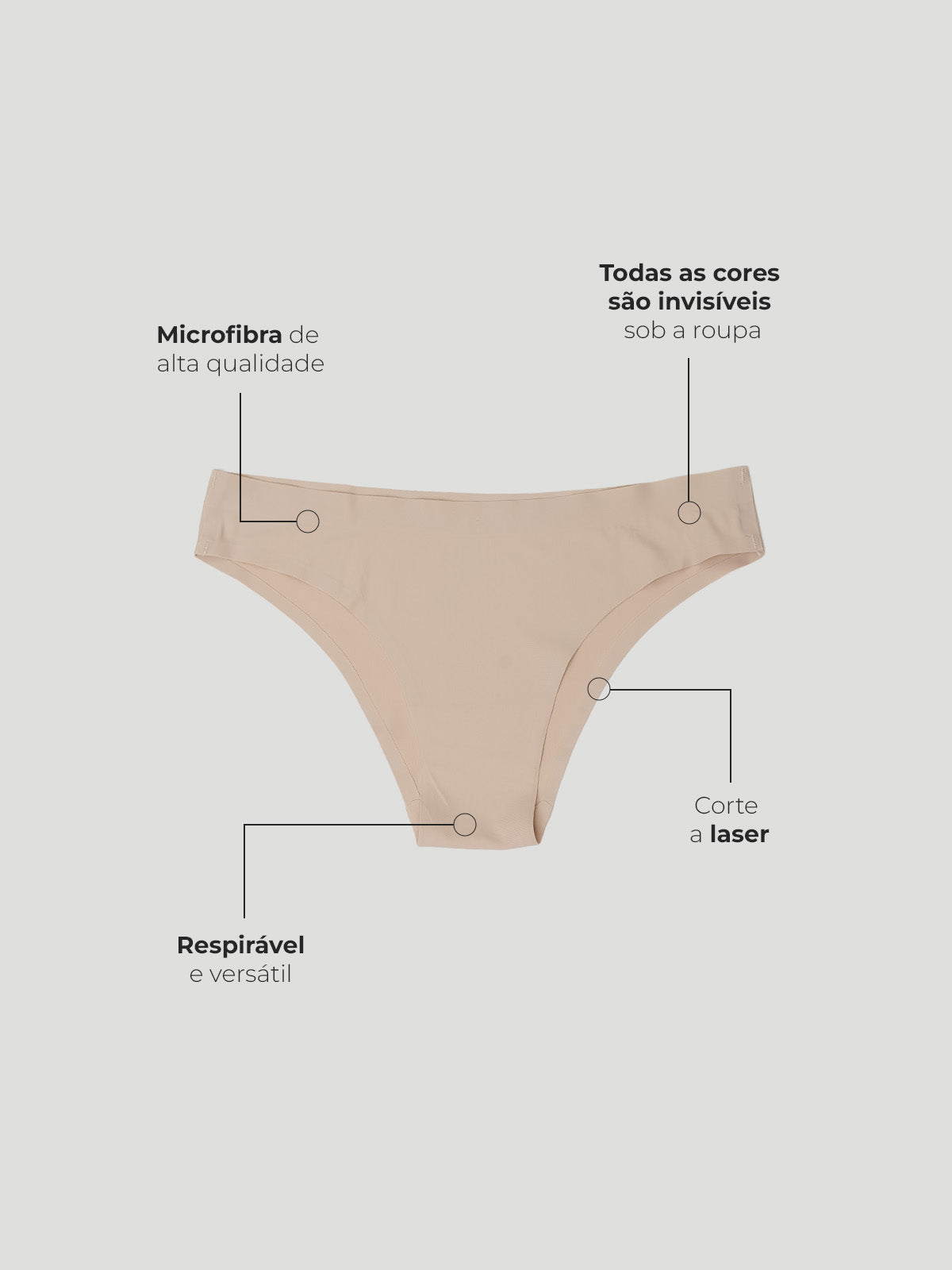 Calcinha Biquíni Sem Costura Segunda Pele Rosa Pink