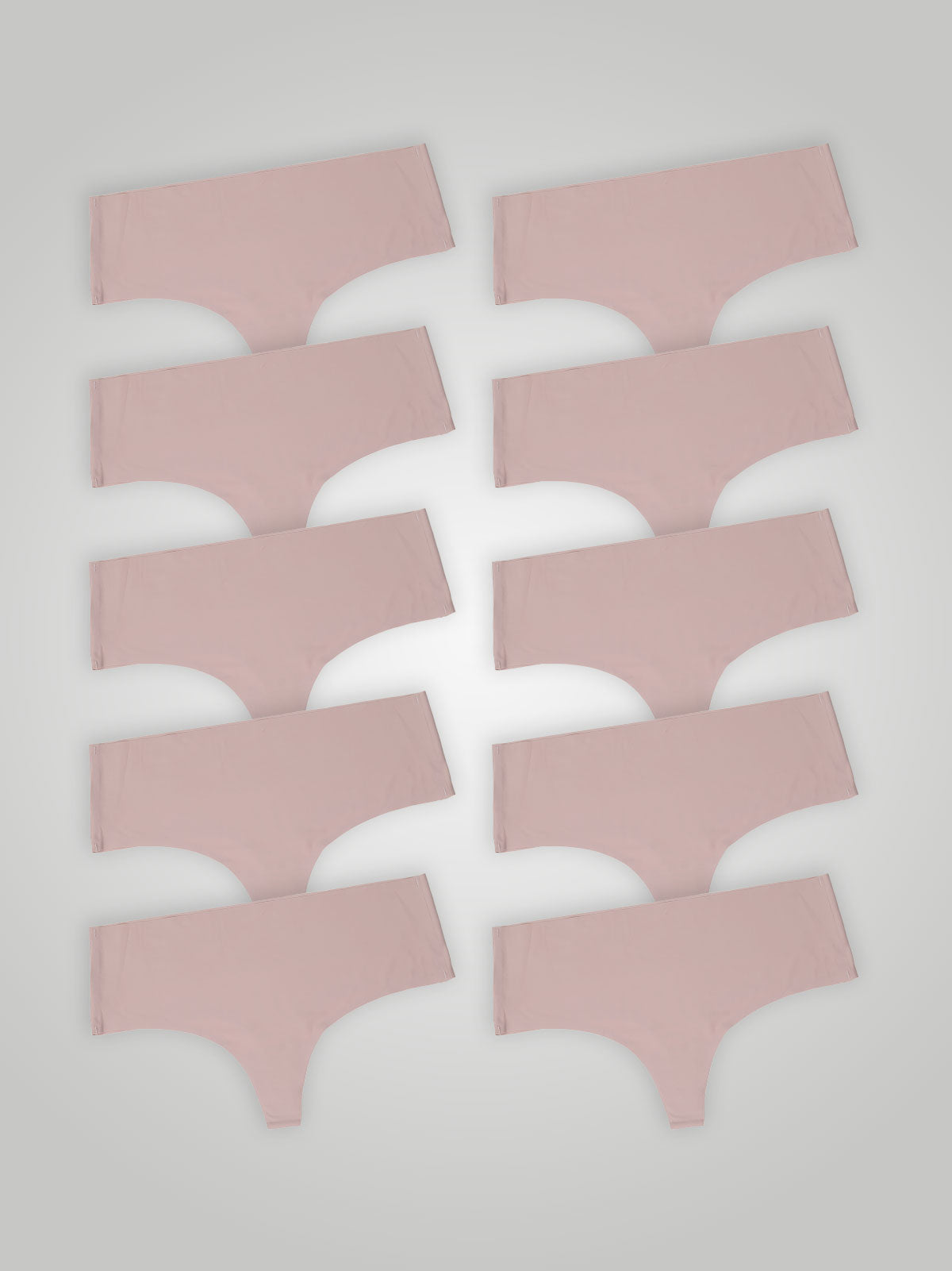 Kit com 10 Calcinhas Fio Dental Cintura Alta Sem Costura Segunda Pele Rose - R$24,95 cada