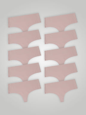 Kit com 10 Calcinhas Fio Dental Cintura Alta Sem Costura Segunda Pele Rose - R$24,95 cada