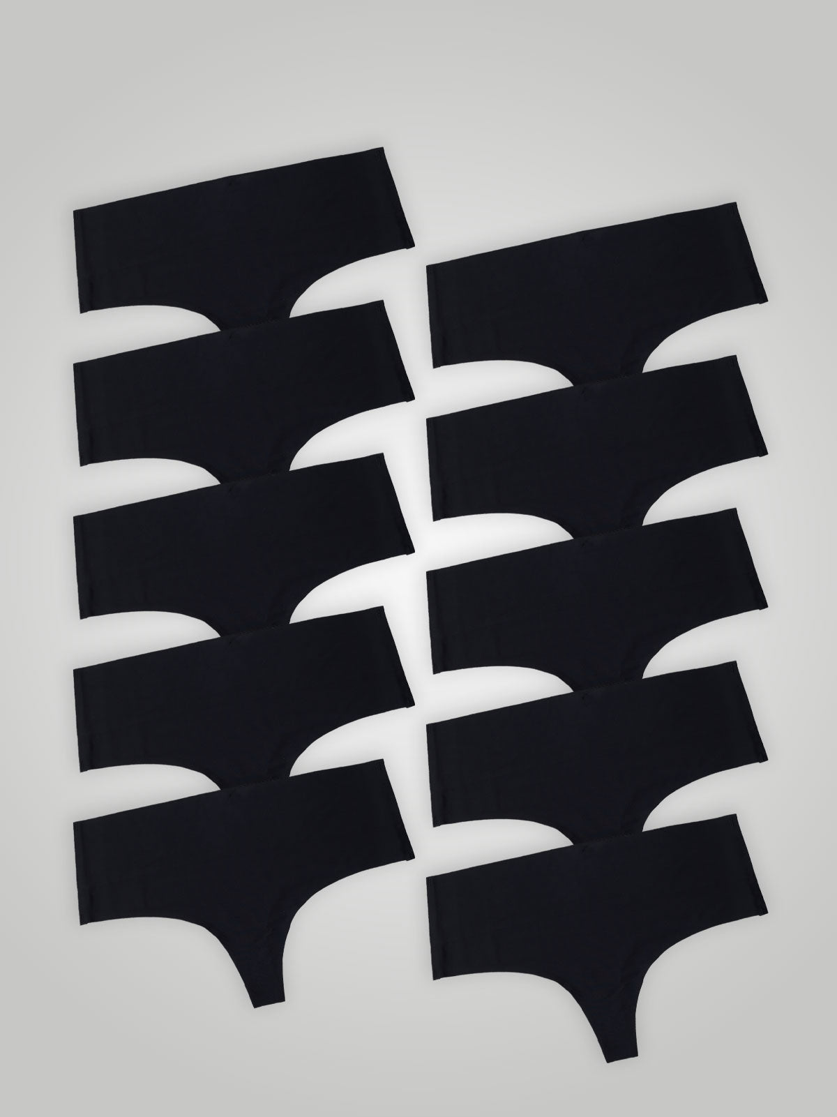 Kit com 10 Calcinhas Fio Dental Cintura Alta Sem Costura Segunda Pele Preto - R$24,95 cada