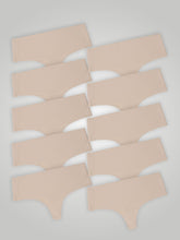 Kit com 10 Calcinhas Fio Dental Cintura Alta Sem Costura Segunda Pele Bege - R$24,95 cada