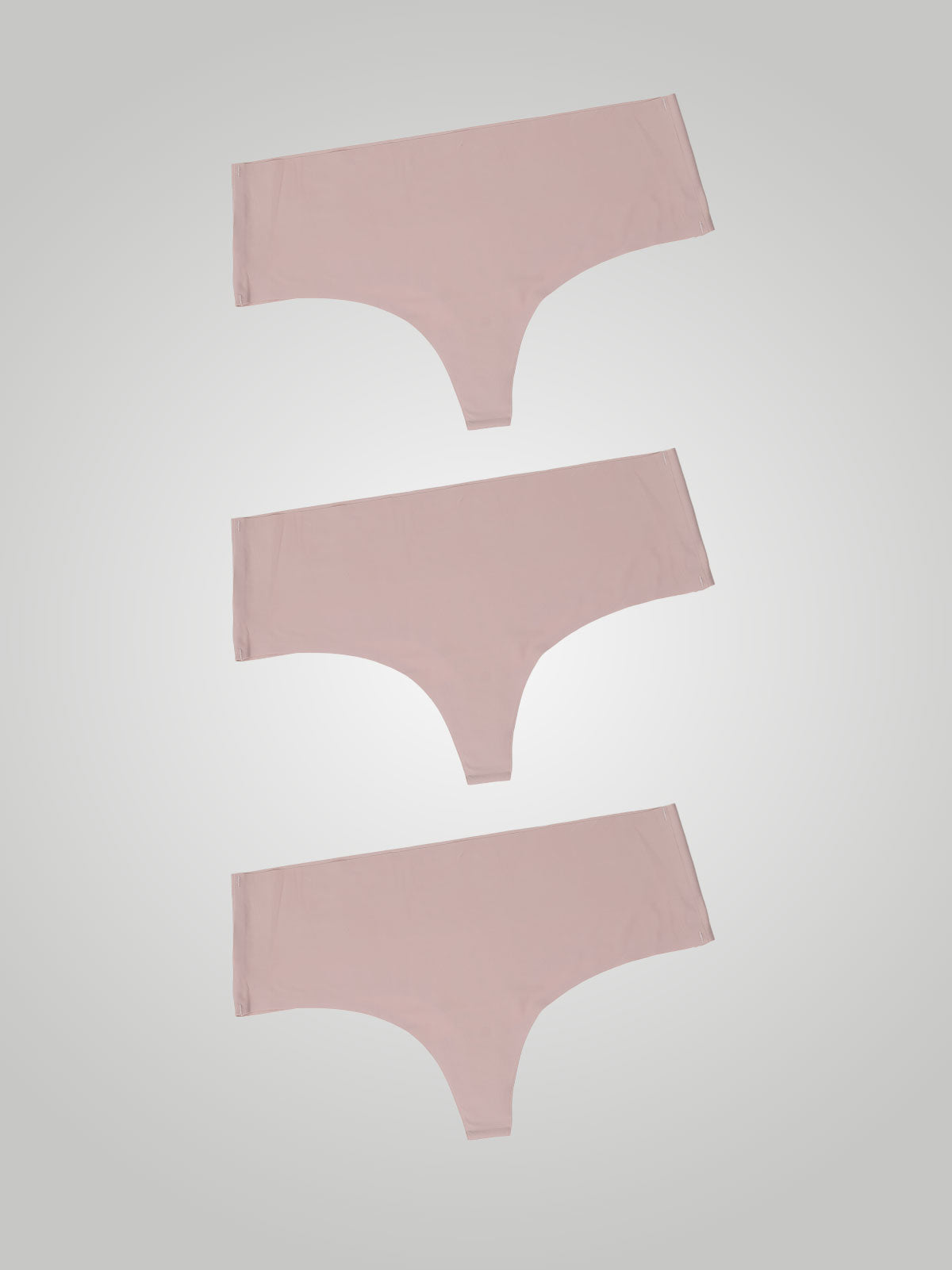Kit com 3 Calcinhas Fio Dental Cintura Alta Sem Costura Segunda Pele Rose - R$39,96 cada