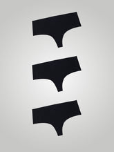 Kit com 3 Calcinhas Fio Dental Cintura Alta Sem Costura Segunda Pele Preto - R$39,96 cada