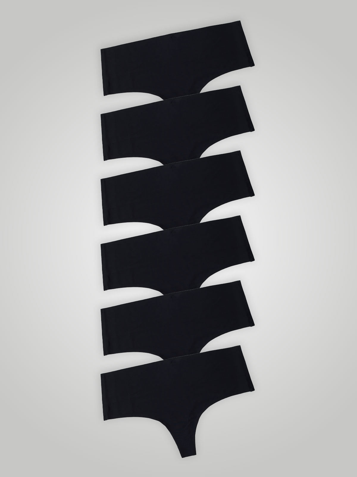 Kit com 6 Calcinhas Fio Dental Cintura Alta Sem Costura Segunda Pele Preto - R$34,98 cada