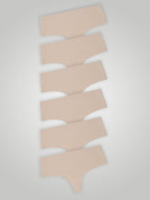 Kit com 6 Calcinhas Fio Dental Cintura Alta Sem Costura Segunda Pele Bege - R$34,98 cada