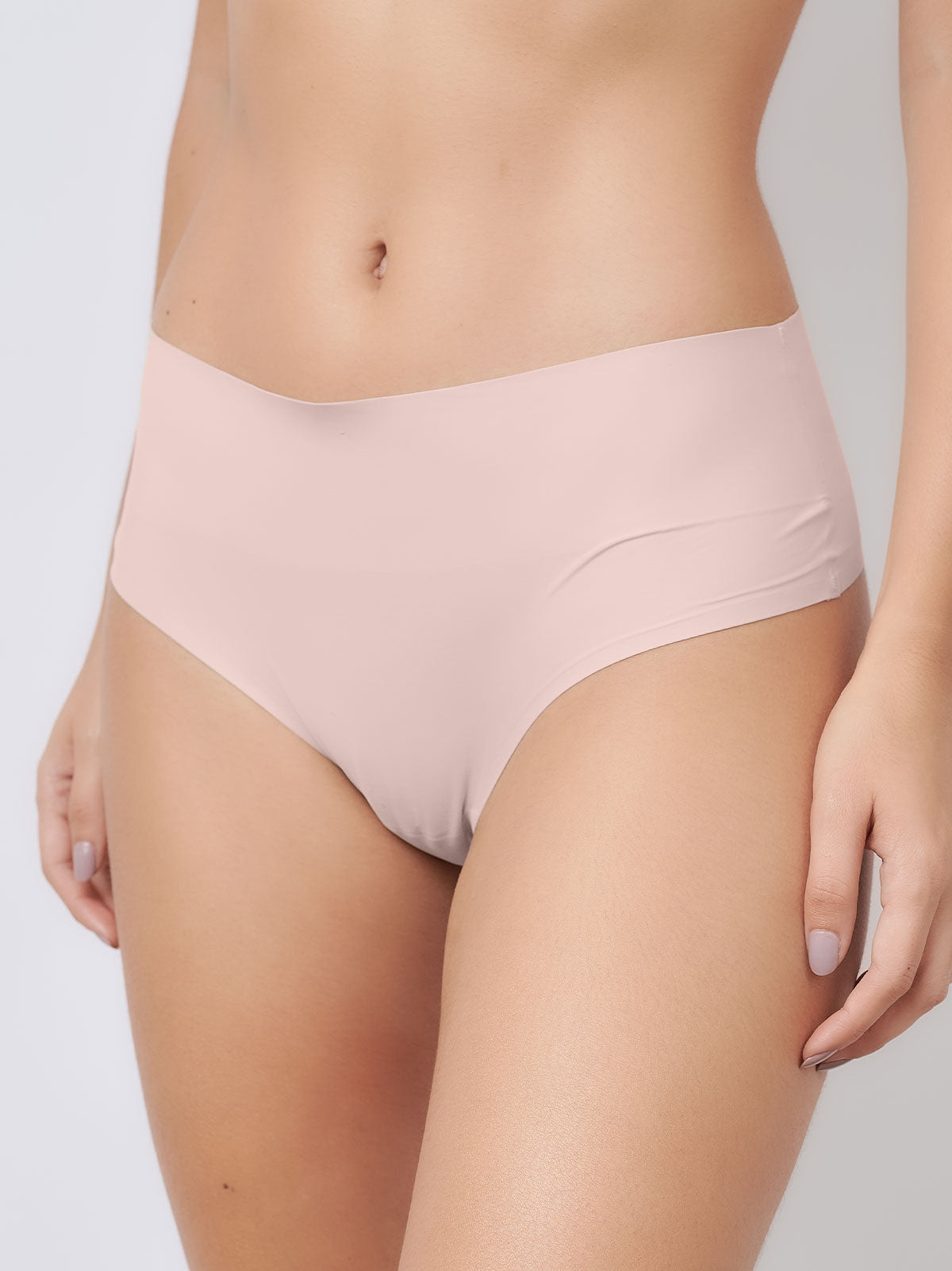 Kit com 3 Calcinhas Fio Dental Cintura Alta Sem Costura Segunda Pele Rose - R$39,96 cada