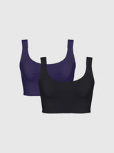 Kit Bicolor: Sutiã Invisível Ampla Cobertura com Bojo Removível Preto + Azul Marinho