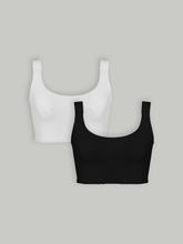 Kit Bicolor: Sutiã Invisível Ampla Cobertura com Bojo Removível Preto + Branco