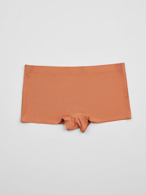Calcinha Boxer Boyshort Sem Costura Segunda Pele Marrom Terracota