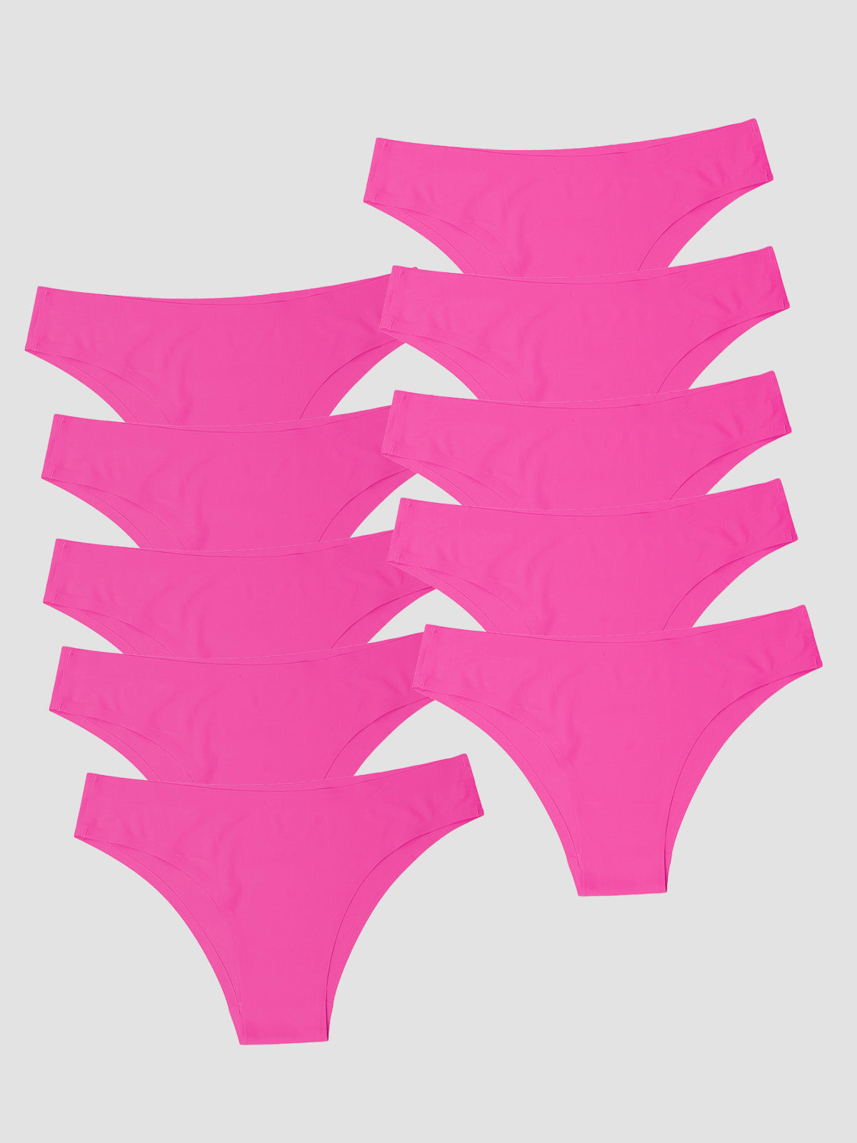 Kit com 10 Calcinhas Biquíni Sem Costura Segunda Pele Rosa Pink - R$18,99 cada